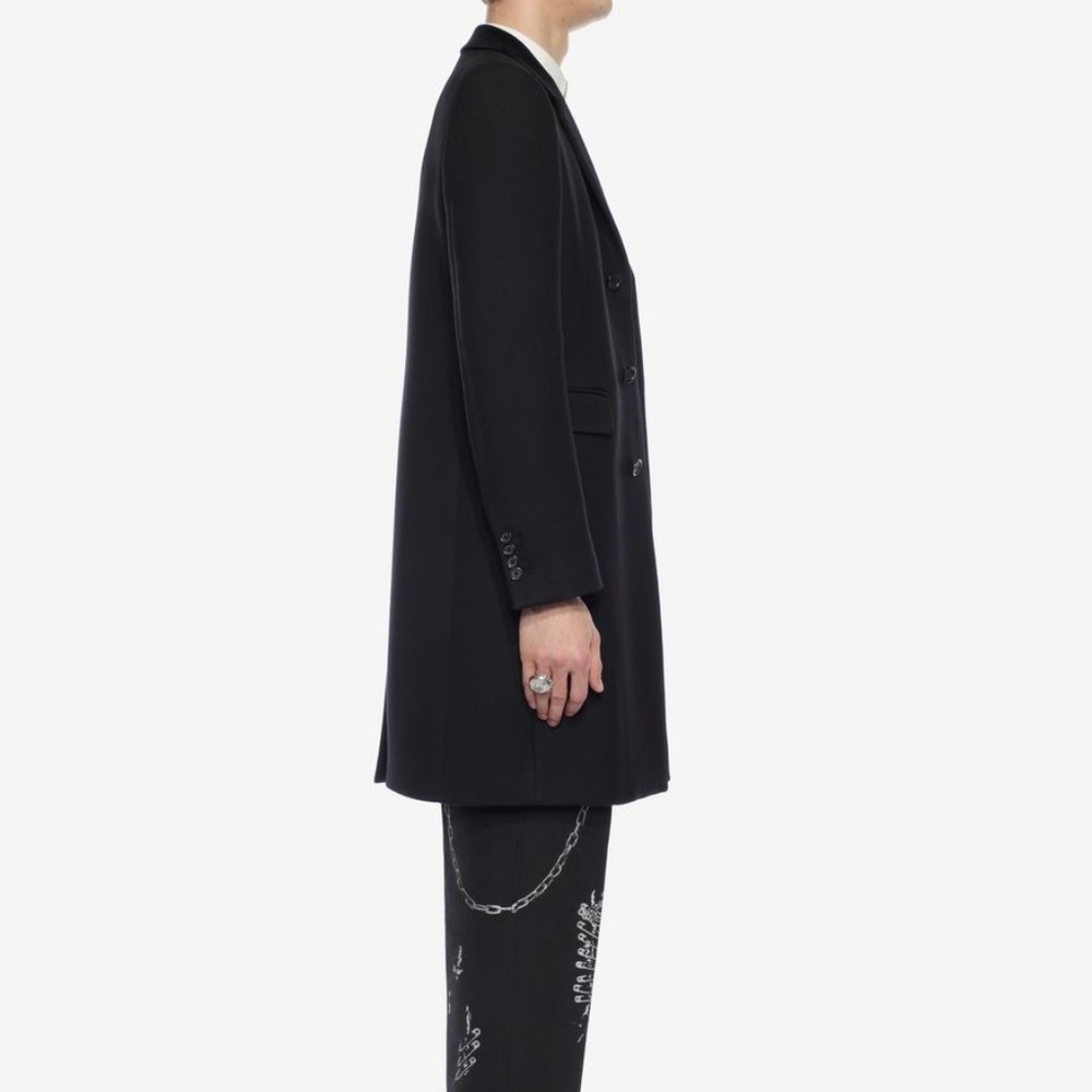 ALEXANDER MCQUEEN SILK WOOL FITTED COAT - Picture 3 of 5